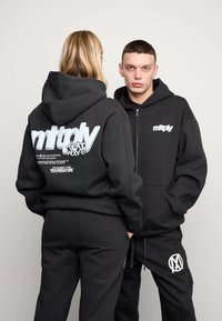 OVERSIZE HEAT - Mikina so zipsom - black soda washed