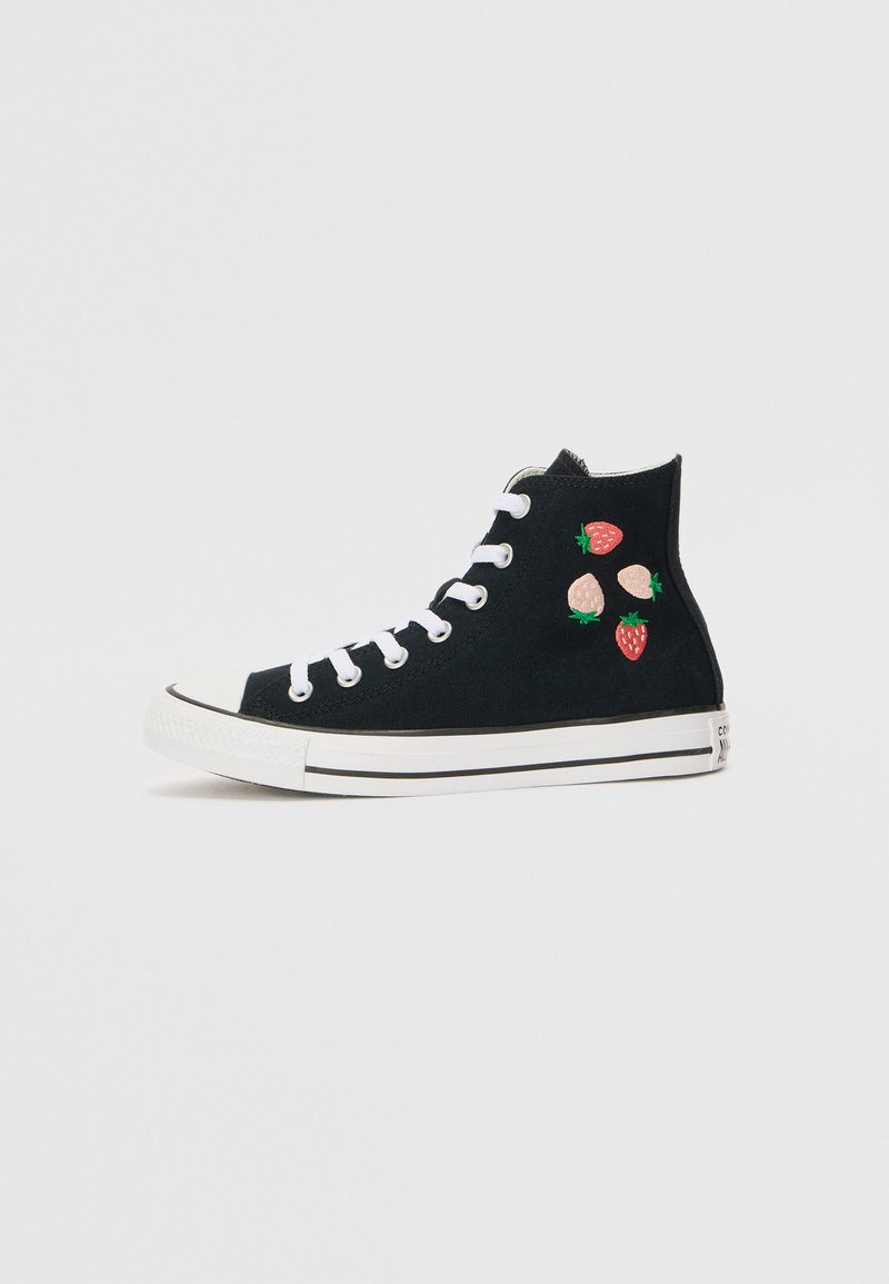 Converse CHUCK TAYLOR ALL STAR - Höga sneakers - black/soft red/green