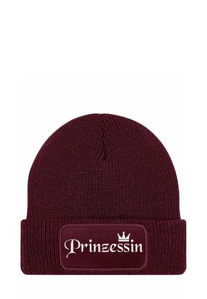 MIT SPRUCH PRINZESSIN KRONE - Beanie - bordeauxrot