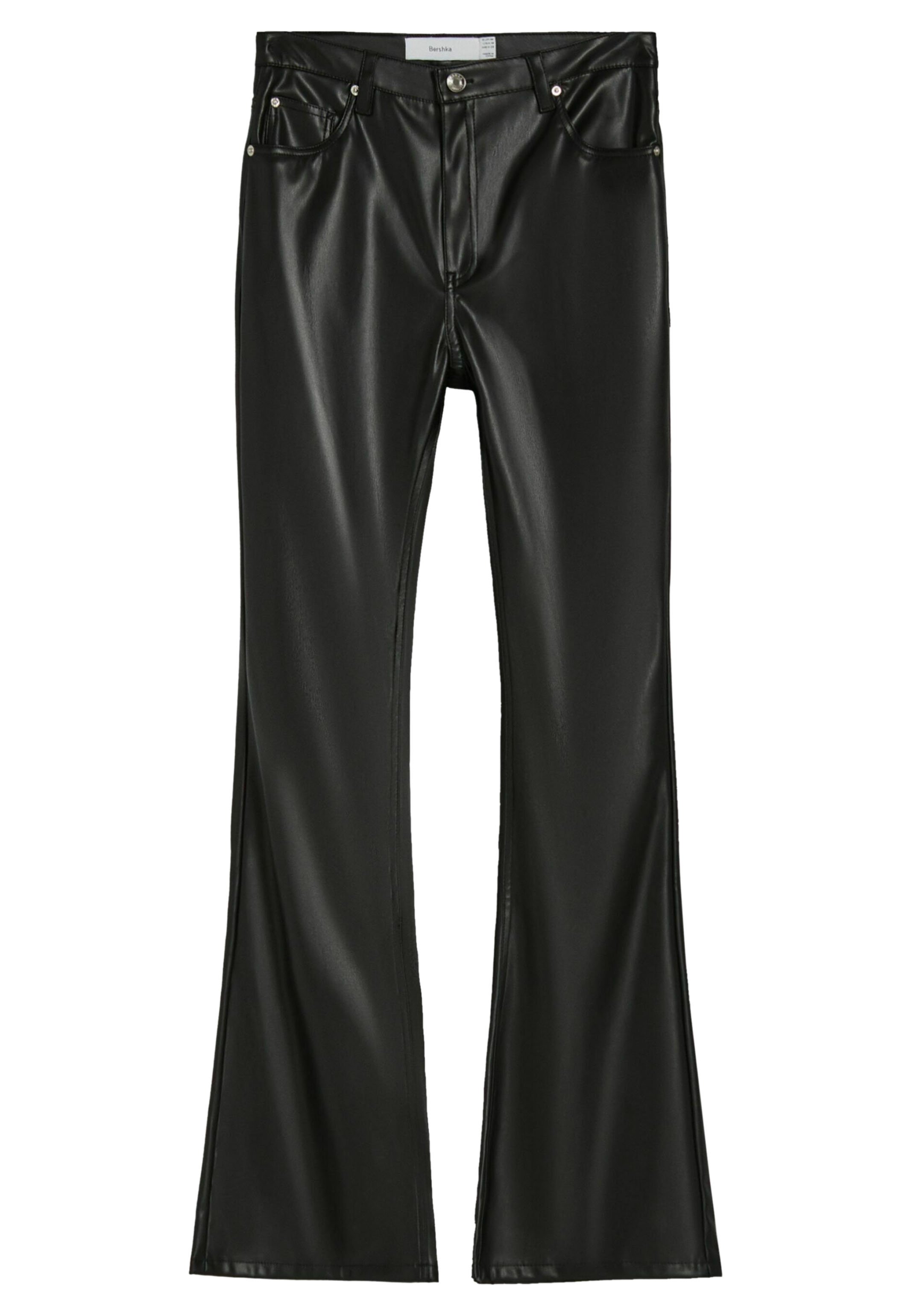 Bershka FLARE-FAUX LEATHER - Pantalon 