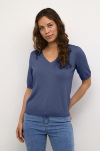Kaffe KALIZZA V-NECK - Tricou basic - blue indigo