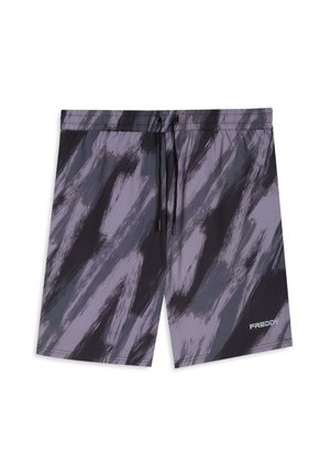 STAMPATI CON COULISSE E TASCHE ZIP - Pantalón corto de deporte - black