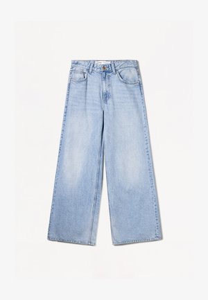 Bershka WIDE-LEG - Wide Leg - light-blue denim