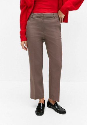 STOCKH LM, DESI STRAIGHT CROPPED TRS - Pantalon classique - dk taupe