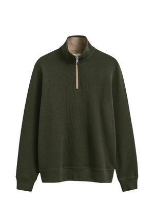 GANT, GANT SACKER HALF-ZIP - Jumper - dark moss green