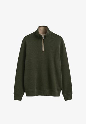 GANT, GANT SACKER HALF-ZIP - Maglione - dark moss green