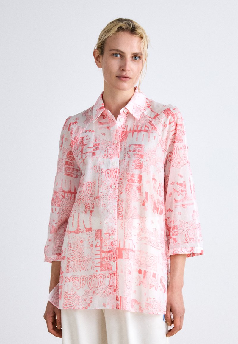 Marc Cain - Button-down blouse - light neon red, Enlarge