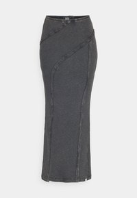 WASHED RIB SEAM SKIRT - Maksihame - grau