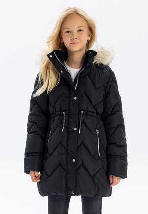 PADDED WITH FAUX FUR TRIM HOOD - Veste d'hiver - black