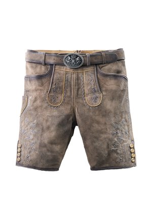 HORN - Leather trousers - grau
