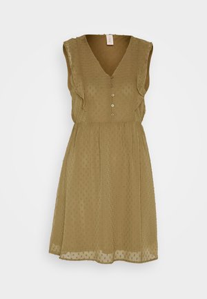 ONLY ONLSOF FRILL DOBBY DRESS - Blusenkleid - aloe