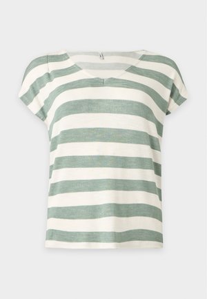 ONLY, ONLLIRA LIFE V NECK - Majica kratkih rukava s printom - chinois green/cloud dancer
