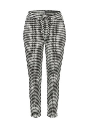 Pantaloni - creme schwarz gemustert