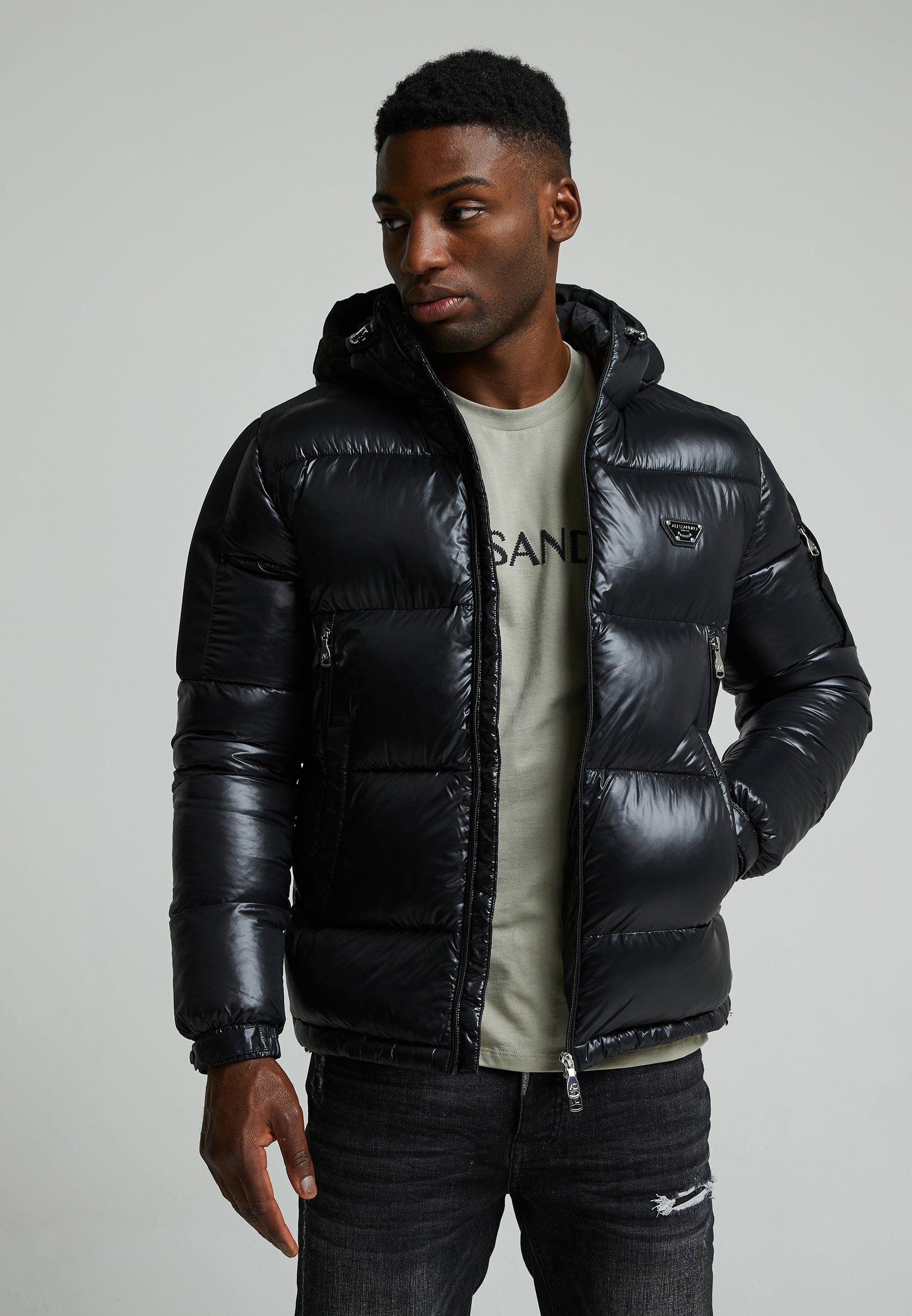 Alessandro Zavetti NEVORI PUFFER - Winter jacket - jet black/black