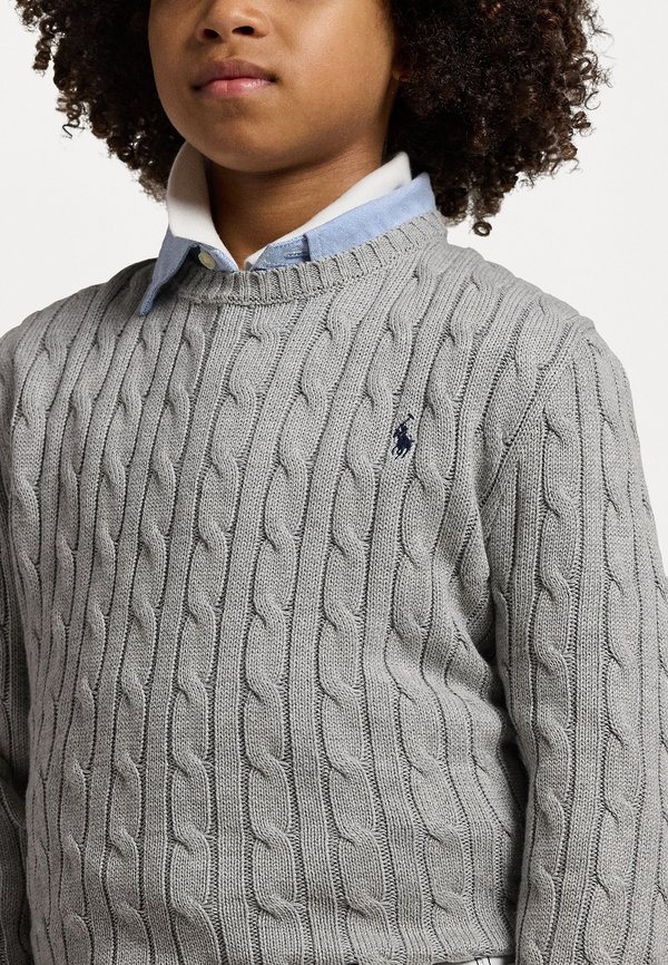 CABLE KNIT COTTON JUMPER - Jumper - andover heather4