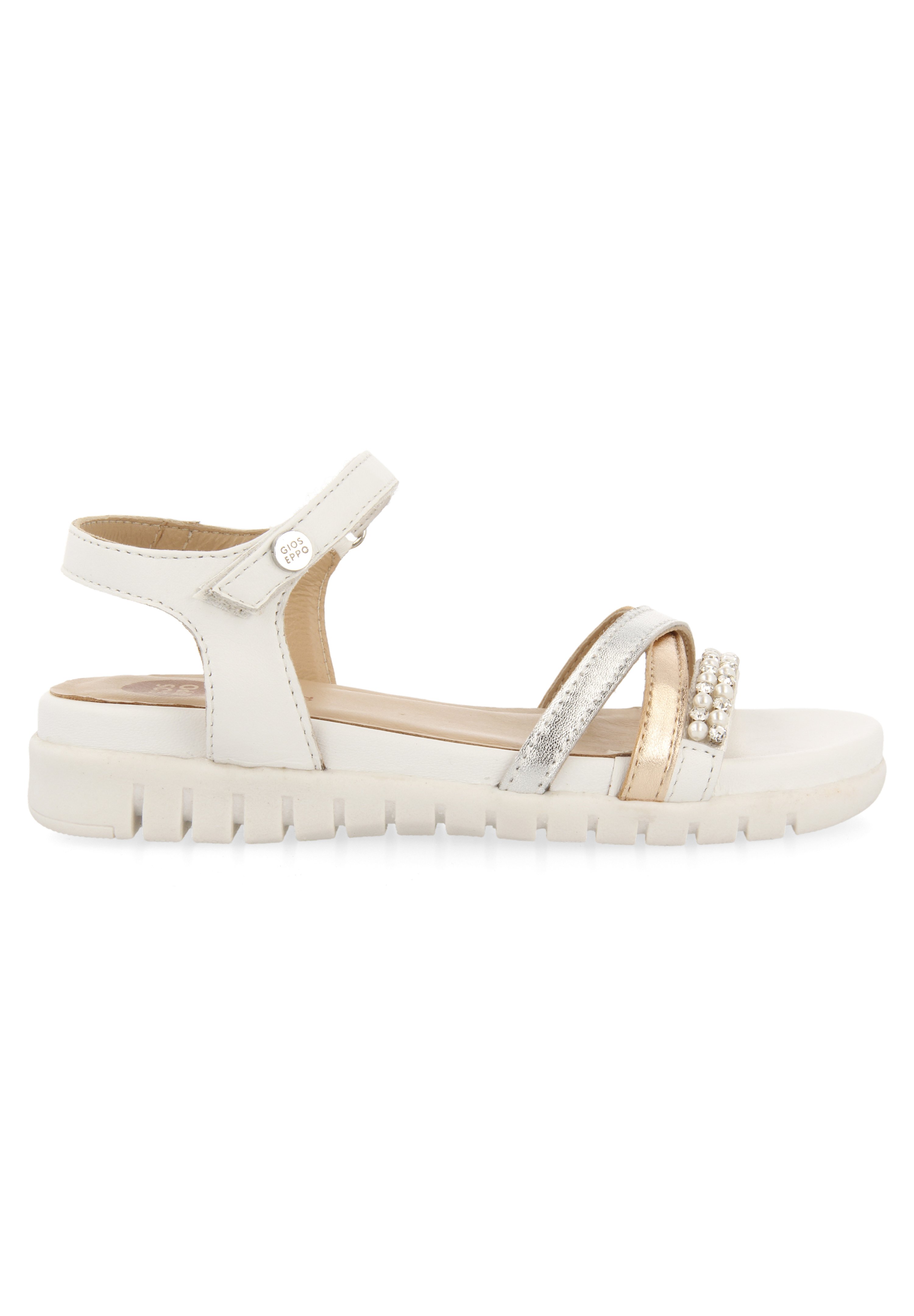 Gioseppo CON TIRAS METALIZADAS Y ADORN - Sandalias - blanco - Zalando.es