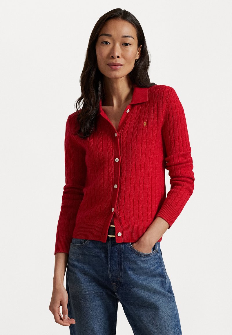 Polo Ralph Lauren - LONG SLEEVE CARDIGAN - Strickjacke - red, Vergrößern