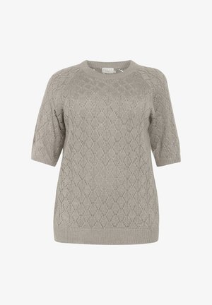 Helehall villane sviiter, millel on teemantmuster, lühikesed varrukad ning soonikkoes kaelus ja ääred. Tekstuur on pehme ja veidi läbipaistva.