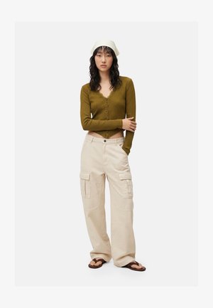 Koton V NECK - Longsleeve - khaki