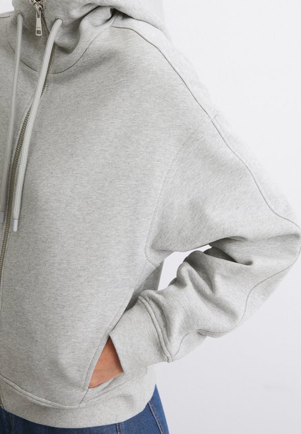 Zip-up sweatshirt - stone melange4