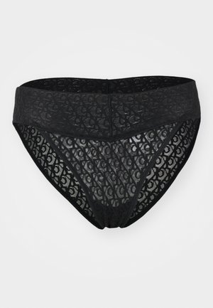 Calvin Klein Underwear LOW RISE BIKINI LOGO LACE TRIM - Slip - black