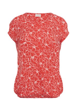 Kaffe Curve, KCVILANA AMI TOP SS - Blouse - poppy red chalk flower