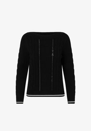 LIU JO, LIU JO SWEATER WITH CONTRAST TRIM - Pullover - black