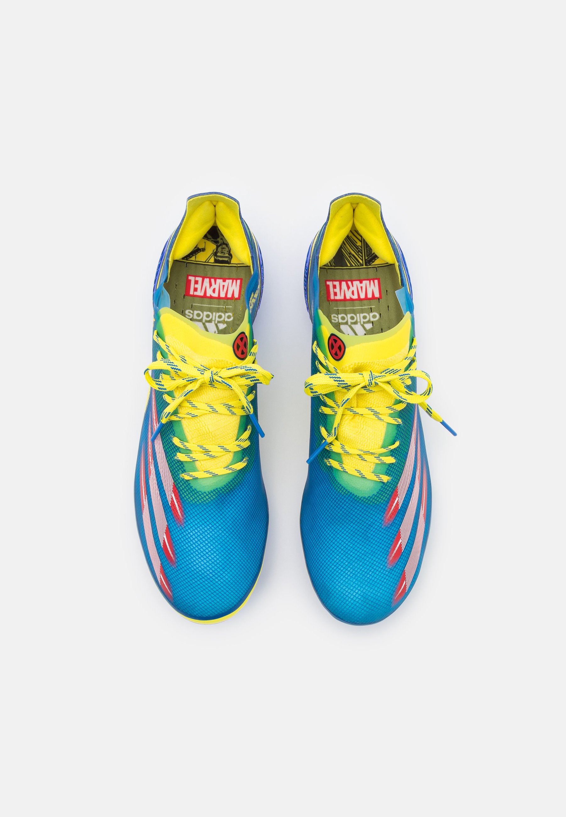 blue and yellow football boots