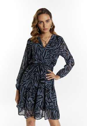 faina MIT ZEBRA - Freizeitkleid - grau schwarz