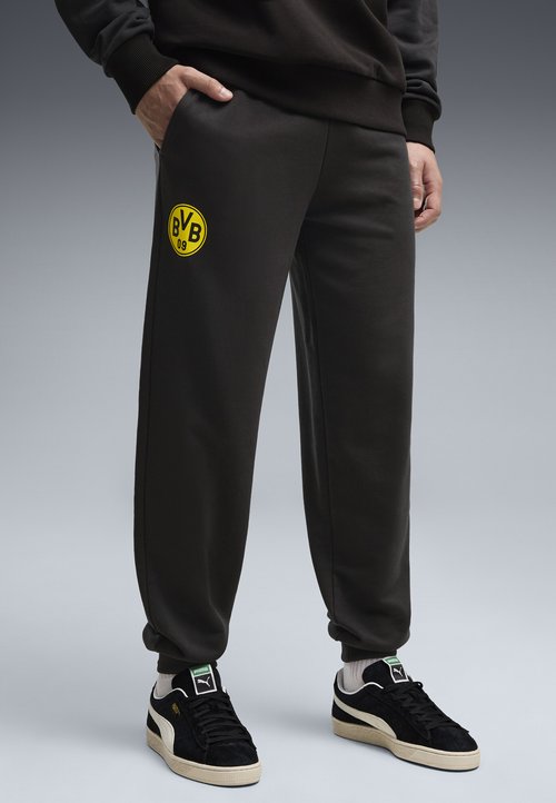 PUMA Pantalones Largos de Futbol de Hombre BVB FtblCulture Sweat Pants Negro — photo 3