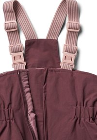 Burgunderfarbene äußere Schicht mit passender innerer Futter, ausgestattet mit verstellbaren pinken Trägern und einem Reißverschluss, sowie gerafften Stoffdetails.