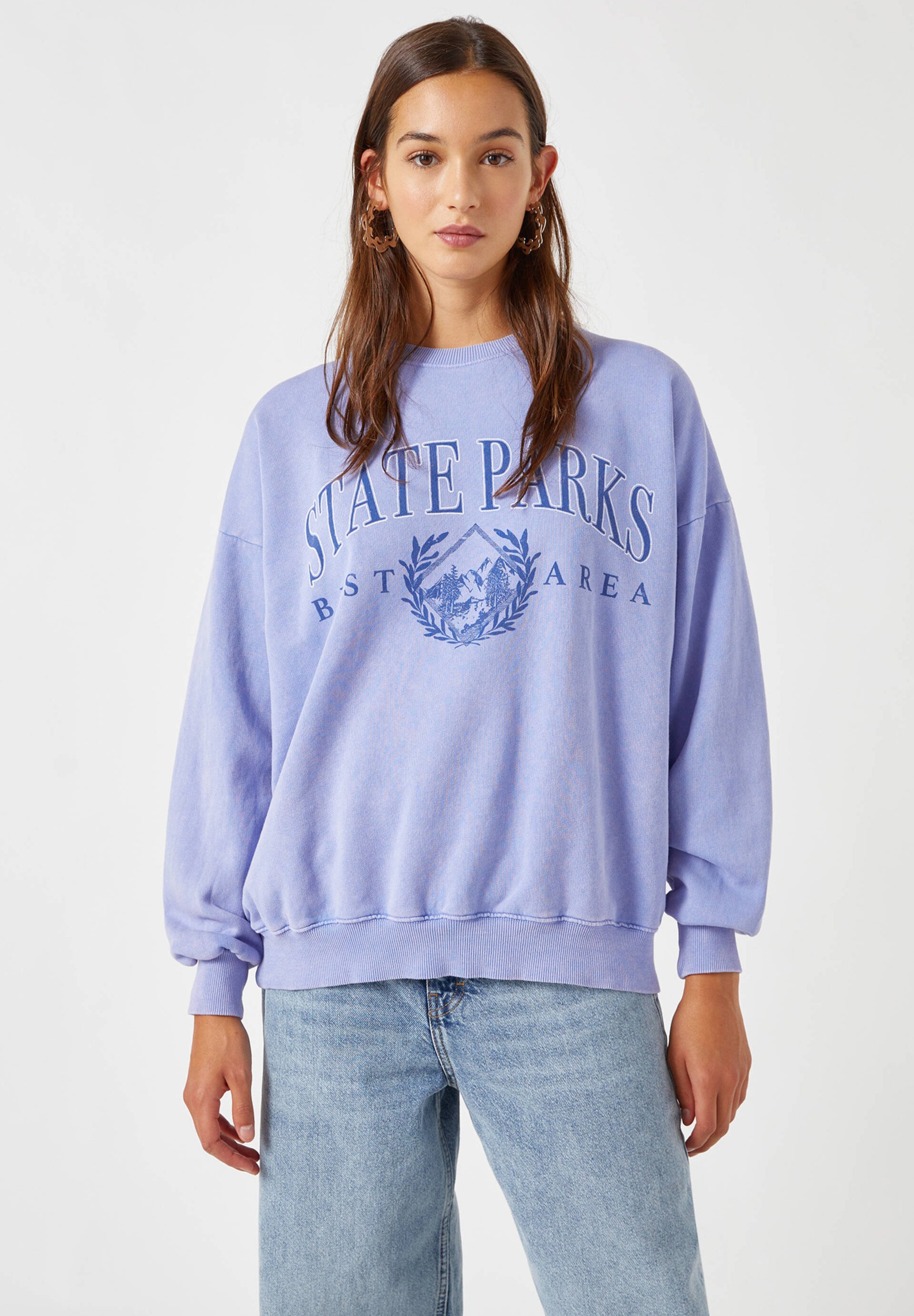 PULL&BEAR Sweatshirt mottled blue Zalando.at PULL&BEAR Sweatshirt blue Zalando.at