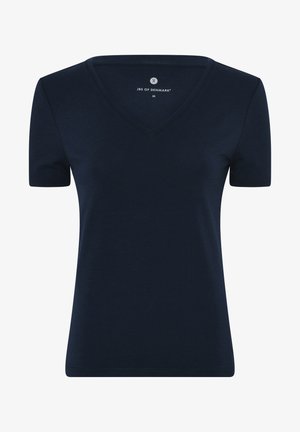 JBS OF DENMARK SLIM FIT V NECK - T-shirts basic - navy