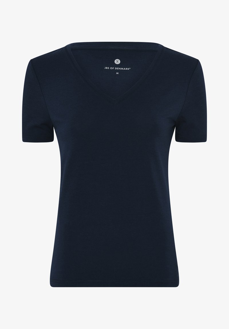 JBS OF DENMARK SLIM FIT V NECK - T-shirts basic - navy