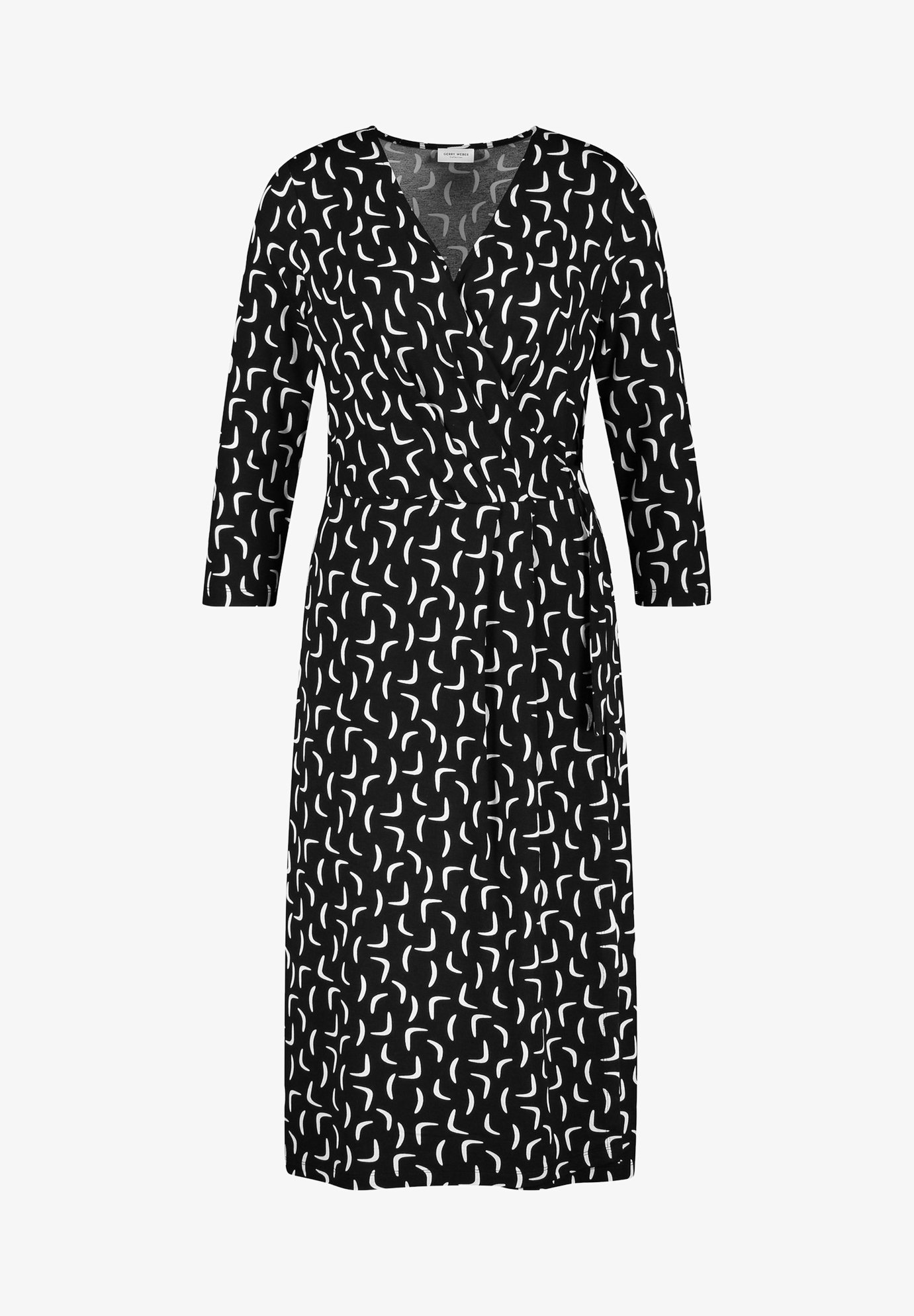 KLEID GEWIRKE KLEID MIT KONTRASTFARBIGEM MUSTER - Day dress - schwarz/ecru/weiss druck