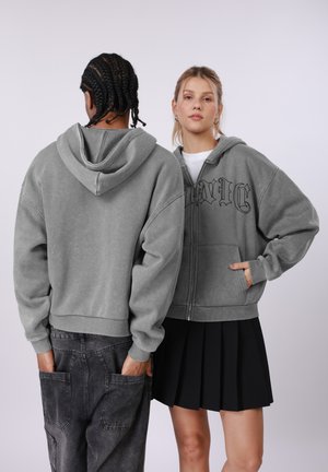 UNISEX - Sweatjacke - mid grey acid wash