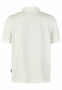 Korte mouwen polo shirt in off-white, gemaakt van zachte stof. Functies een klassieke polo kraag en een discrete zijlabel. Soepel, minimalistisch ontwerp.
