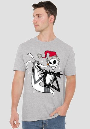 THE NIGHTMARE BEFORE CHRISTMAS/JACK SKELLINGTON XMAS - T-Shirt print - mottled grey