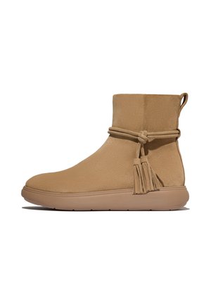 IQ-COMFF TASSEL SHORT - Enkellaarsjes met plateauzool - camel