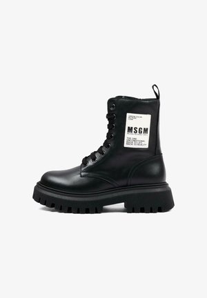 MSGM, STIVALETTI STRINGATI - Veterboots - black