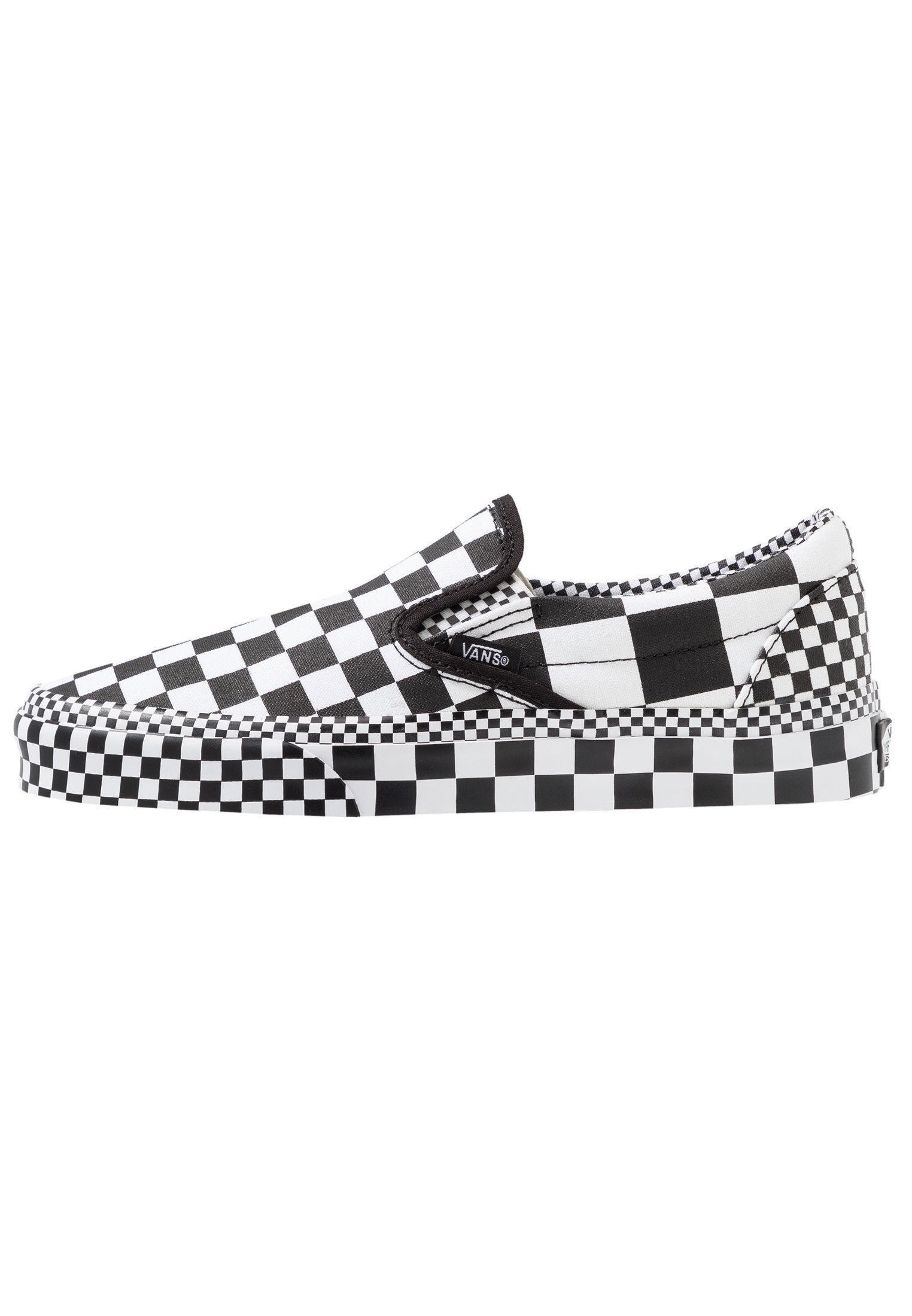 vans classic slip on black true white floral checkerboard exclusive