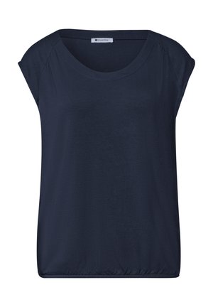 Street One, DROPPED SHOULDER SHIRT MIT ELASTIKSAUM - T-shirt basique - darkest blue