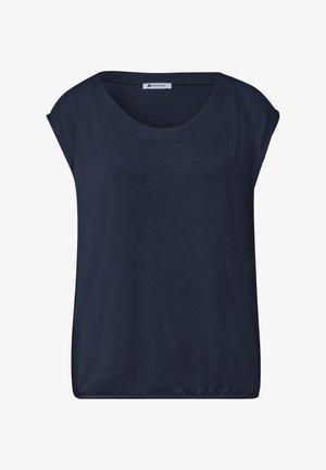 Street One, DROPPED SHOULDER SHIRT MIT ELASTIKSAUM - T-shirts basic - darkest blue