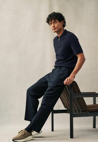 Next SHORT SLEEVE BUBBLE ZIP -REGULAR FIT - Piké - navy blue
