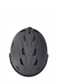 Sort cykelhjelm med aerodynamisk form, mat finish, ventilationsåbninger og en justerbar bagdial til pasform.