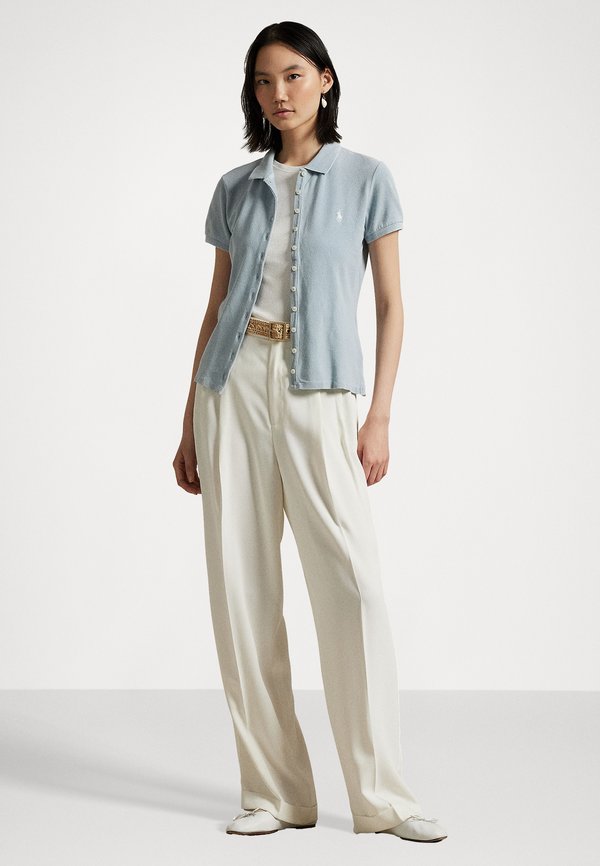 Buttoned Placket Polo Shirt - Polo shirt - light indigo2