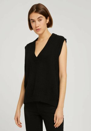 MIT V-AUSSCHNITT - Jumper - deep black
