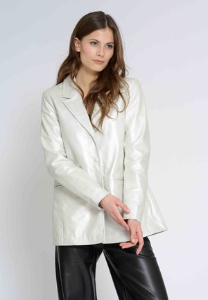 IM METALLIC LOOK - Lederjacke - white metallic