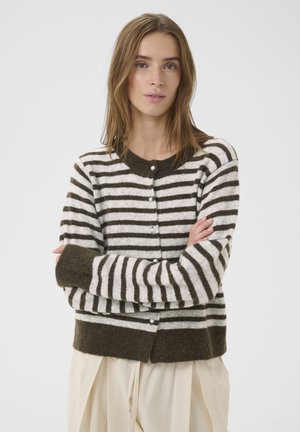 Gilet - chocolate chip melange stripe