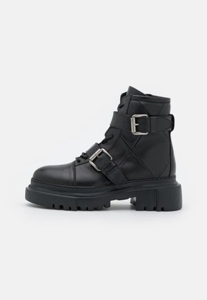 Platform ankle boots - black